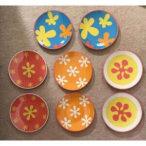 Melamine Dinner Plates - Orange - Set of  8 - codns